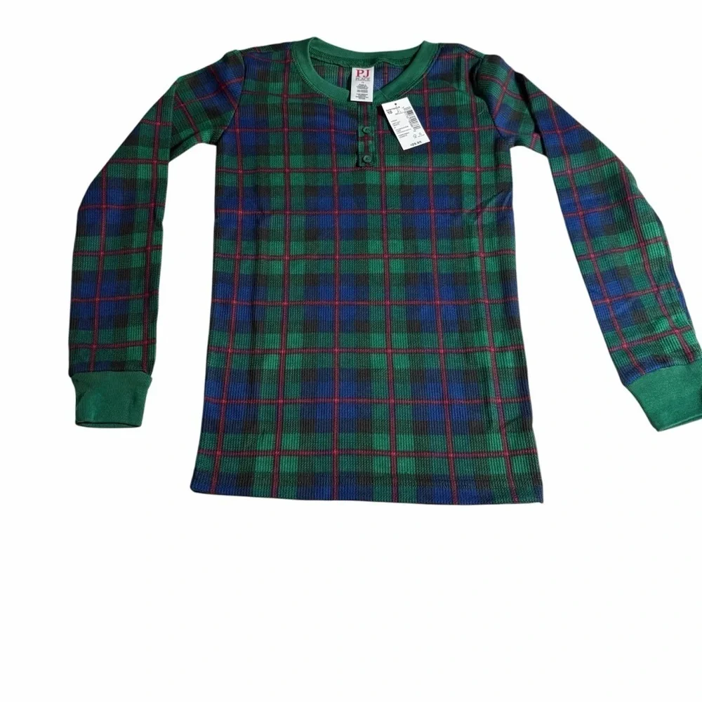 Bundle Kids Christmas Pajama Tops (3) | Holiday Dino & Plaid Long Sleeve Shirts